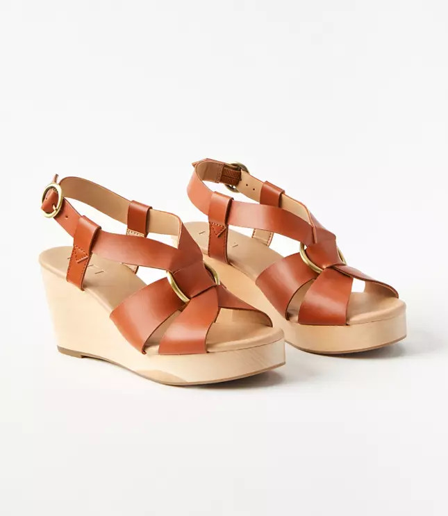 Buckle Wedge Sandals | LOFT