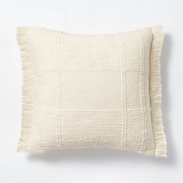 Woven Plaid Throw Pillow White - Threshold™ designed with Studio McGee | Target