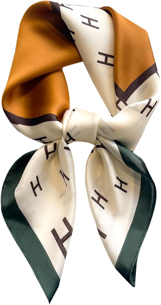 kcctoo 27.5" Mulberry Silk Feeling Head Scarf Women's Fashion Square Neck Satin Scarfs for Bag Ha... | Amazon (US)