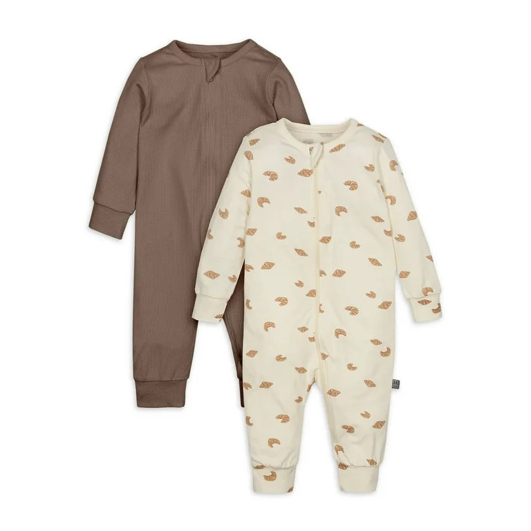 Modern Moments by Gerber Baby Unisex Super Soft Coveralls, 2-Pack, Sizes Newborn - 12 Months - Wa... | Walmart (US)