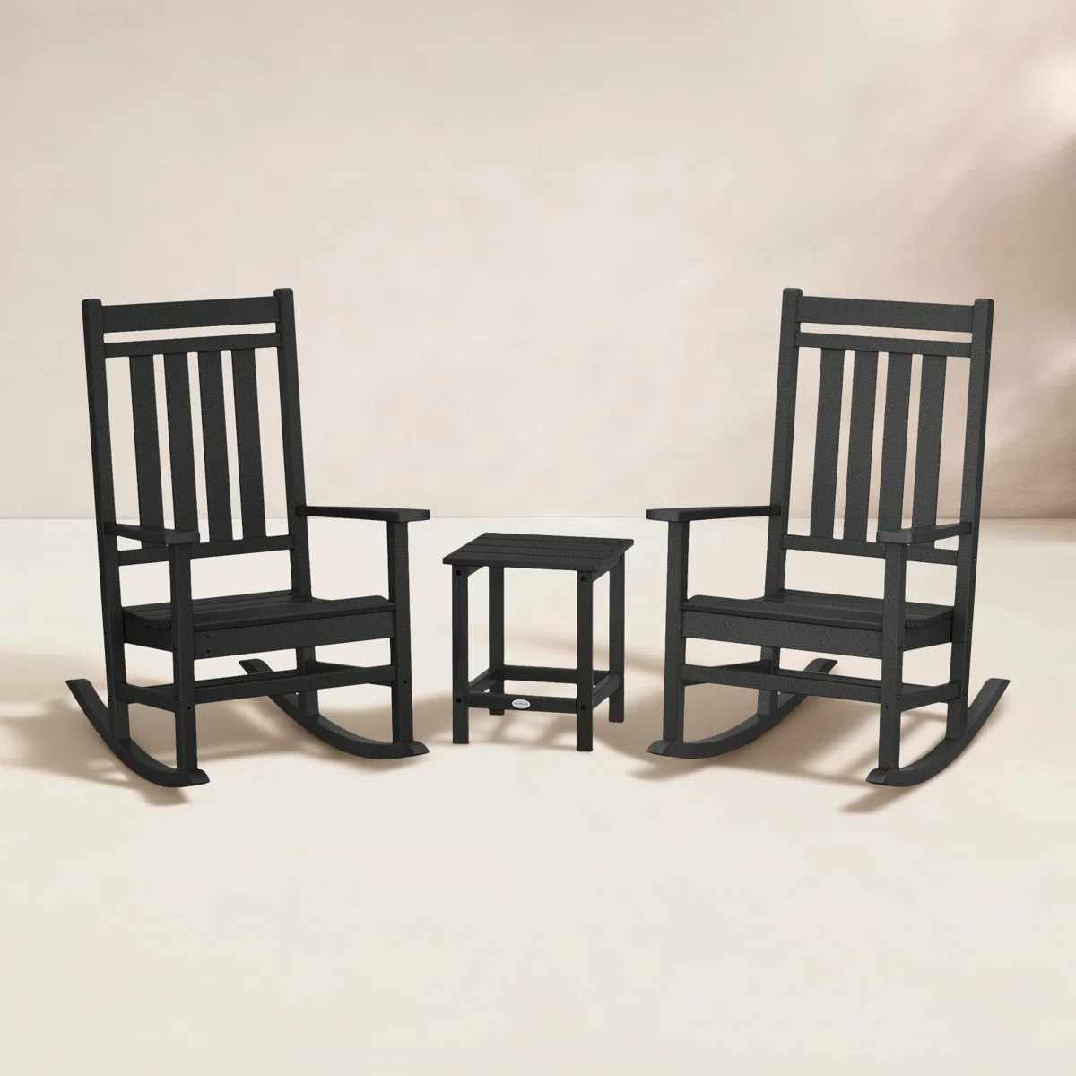 Rocker Estate 3-Piece Rocking Chair Set with Long Island 18" Side Table | Wayfair North America