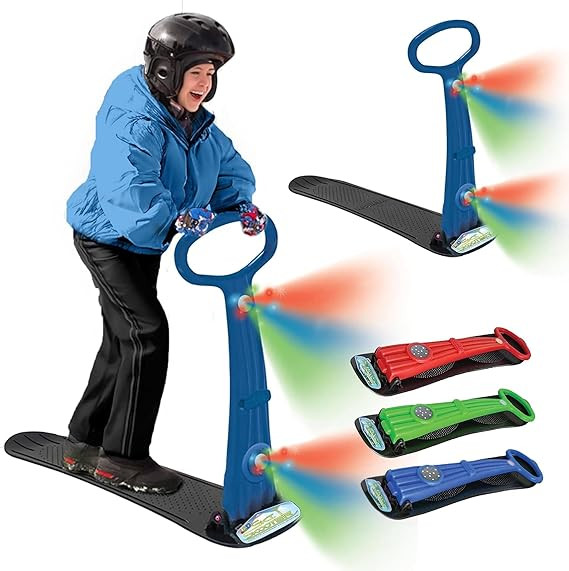 Geospace Winter Fun Foldable Snow Scooter, Ski Skate, Ski Skooter, Snow Sled, Kids Snowboard with... | Amazon (US)