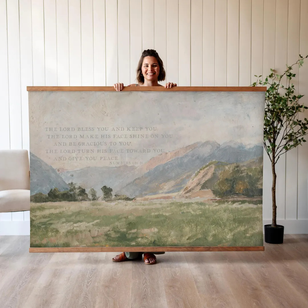 The Blessing Canvas Art Bless the Lord Wall Decor Bible Verse Wall Art Christian Wall Art May the... | Etsy (US)