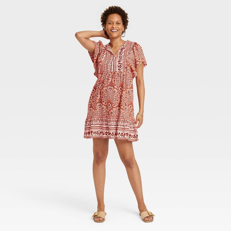 Women's Ruffle Short Sleeve A-Line Dress - Knox Rose™ | Target