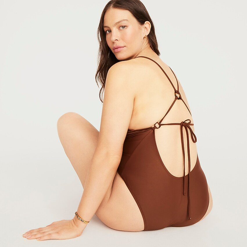 O-ring V-neck one-piece | J. Crew US