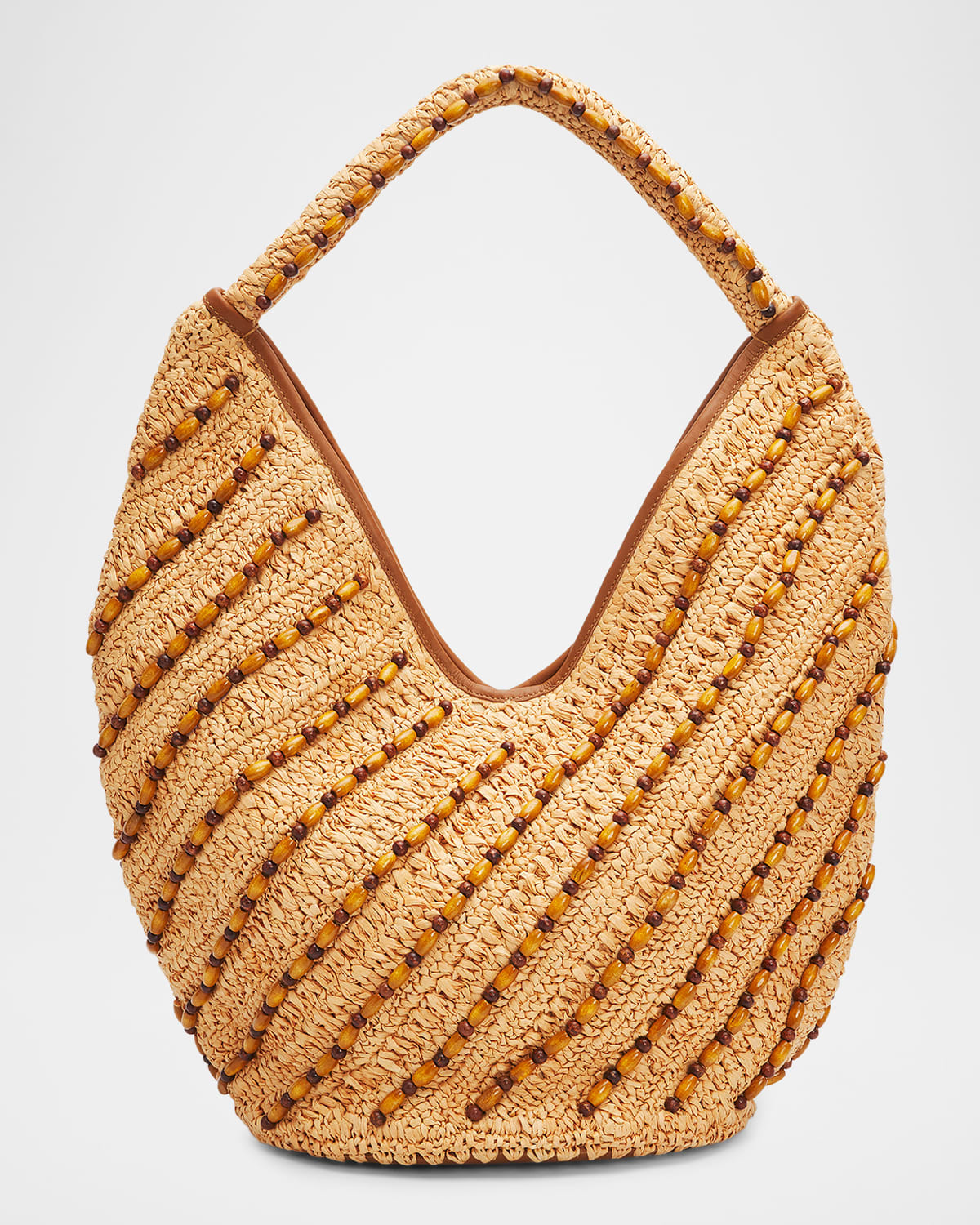 Paisley Beaded Raffia Hobo Bag | Neiman Marcus