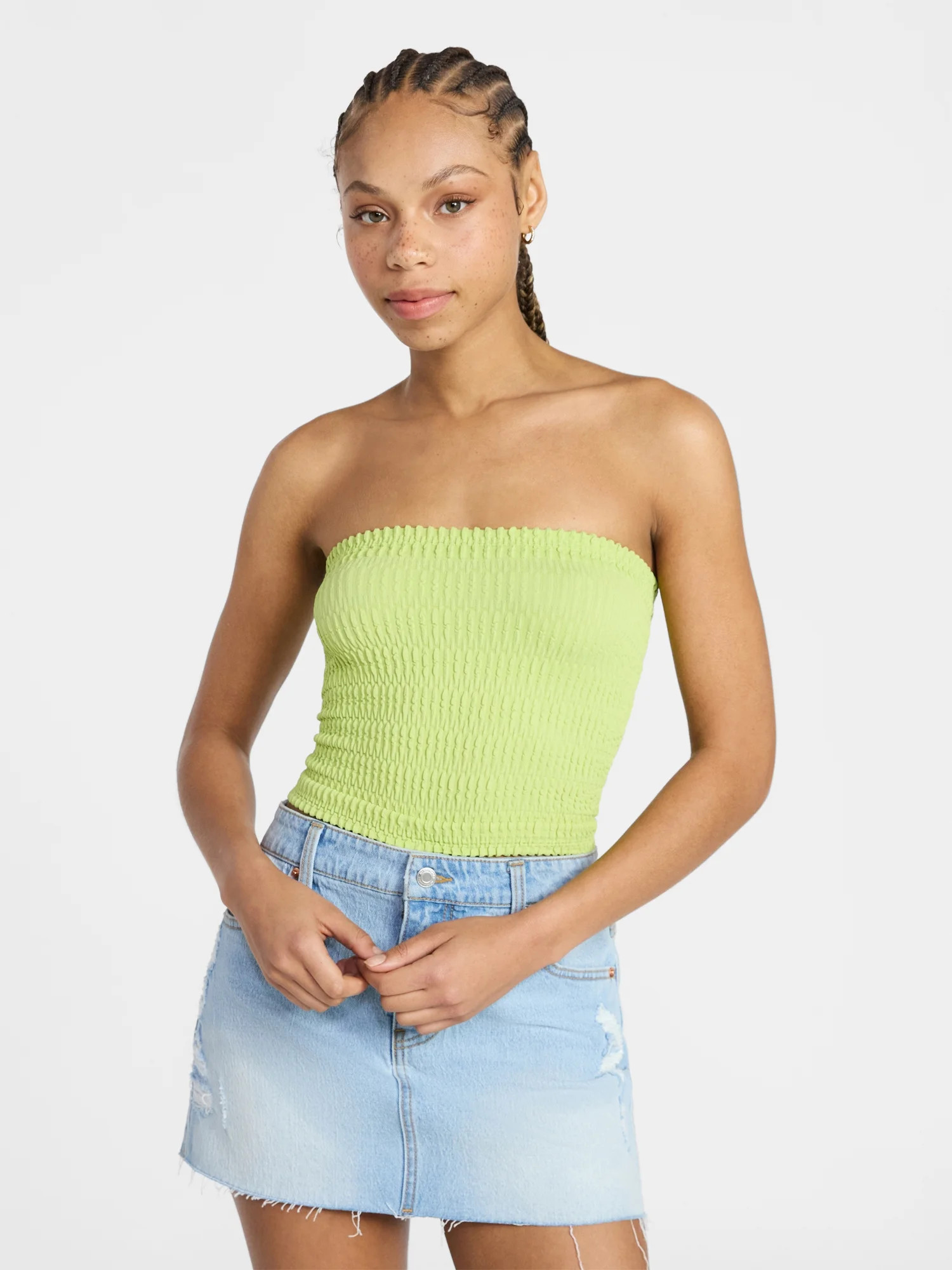 No Boundaries Seamless Textured Tube Top, Women's XXS-XXL | Walmart (US)
