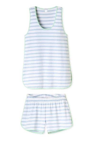 Pima Tank-Short Set in Saltwater | LAKE Pajamas