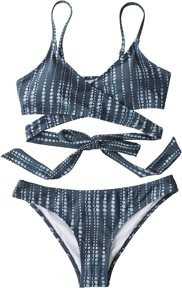 CUPSHE Women's Bikini Swimsuit Tie Low Rise Two Piece Bathing Suit | Amazon (US)