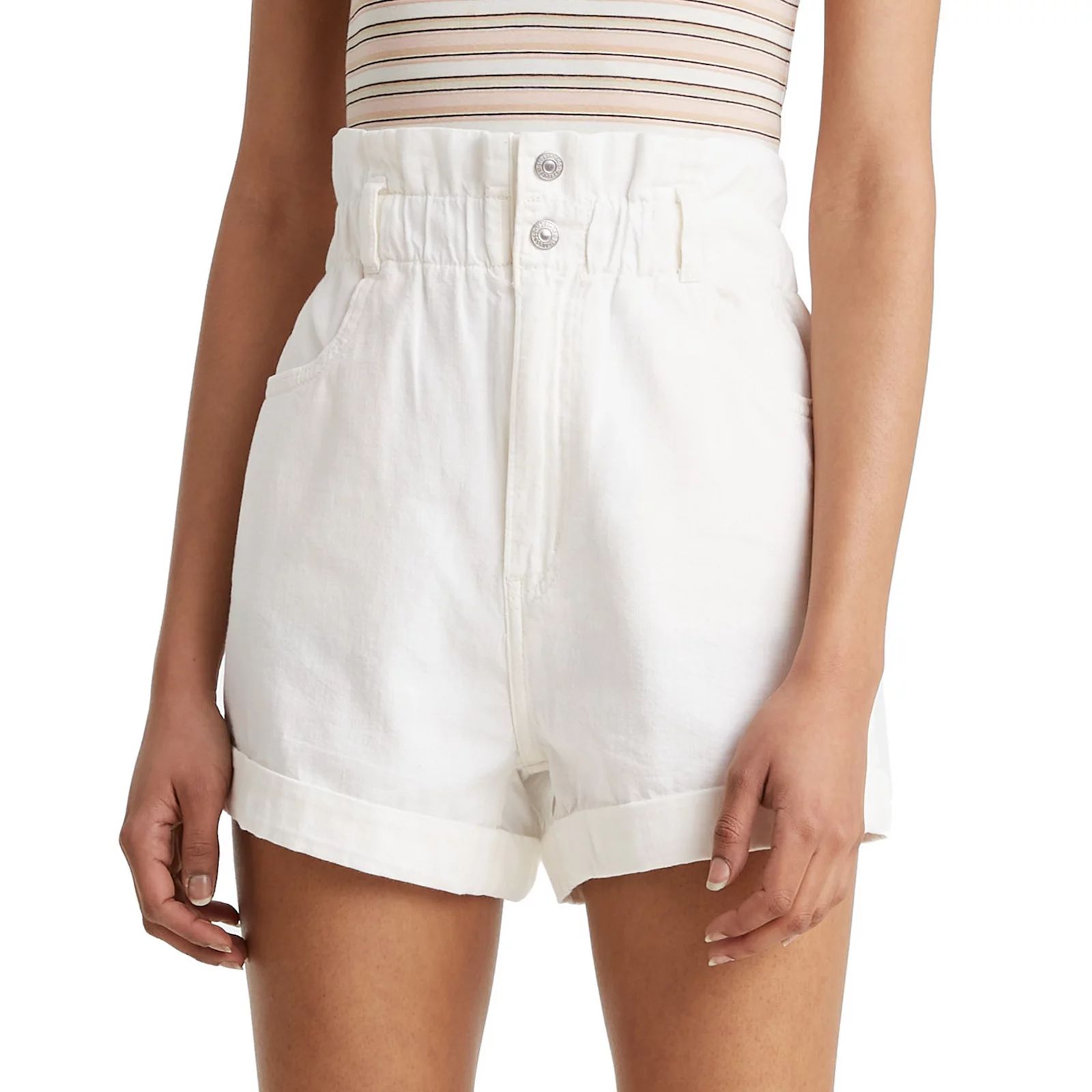 Juniors' Levi's High-Waisted Paperbag Shorts, Women's, Size: 32(US 14)Medium, White | Kohl's