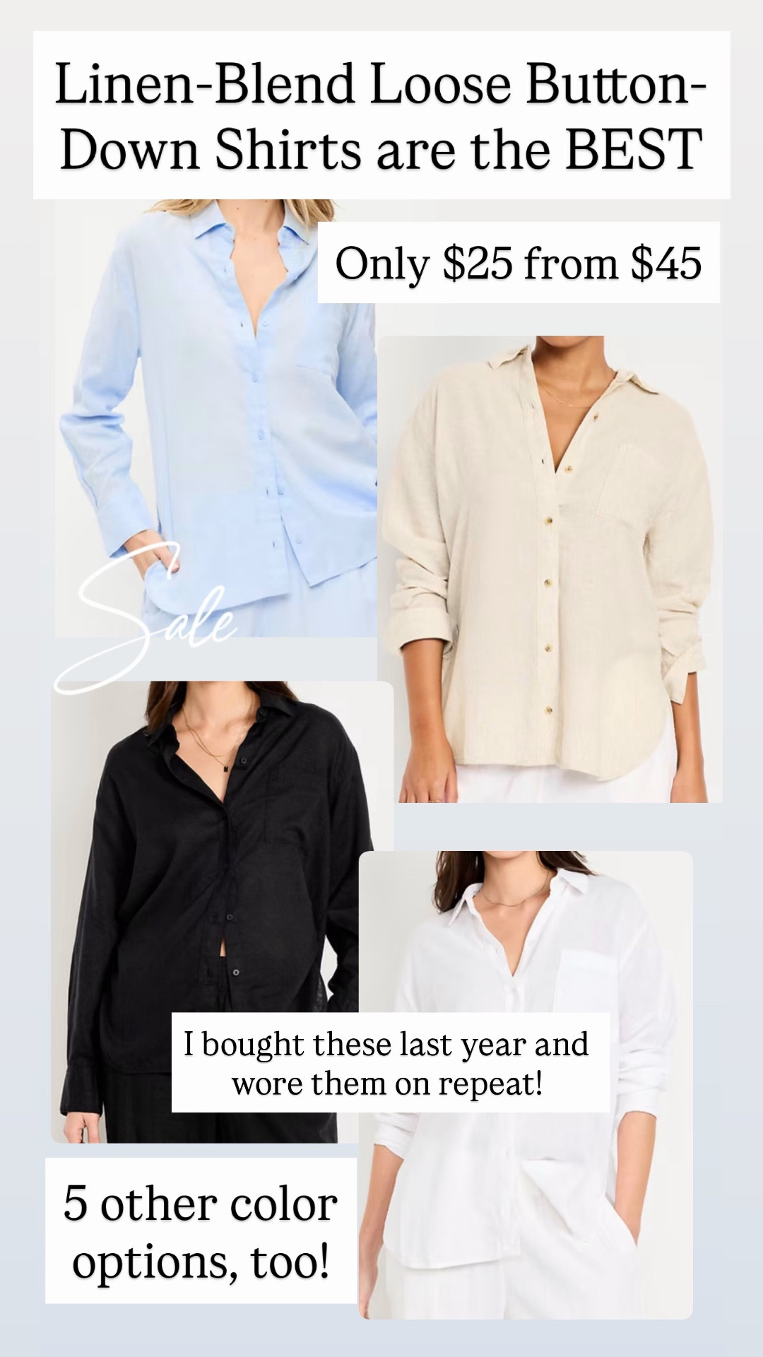 Linen-Blend Loose Button-Down Shirts are $25 from $44

#LTKSaleAlert #LTKWorkwear