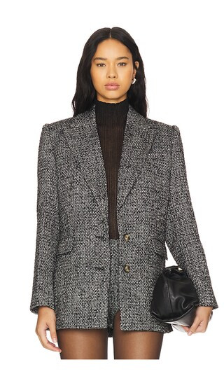 Cecilia Wool Blazer in Charcoal & Grey | Revolve Clothing (Global)