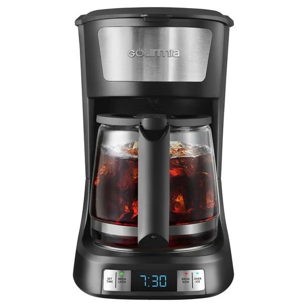 Gourmia 12 Cup Programmable Hot & Iced Coffee Maker with Keep Warm Feature - Black | Walmart (US)