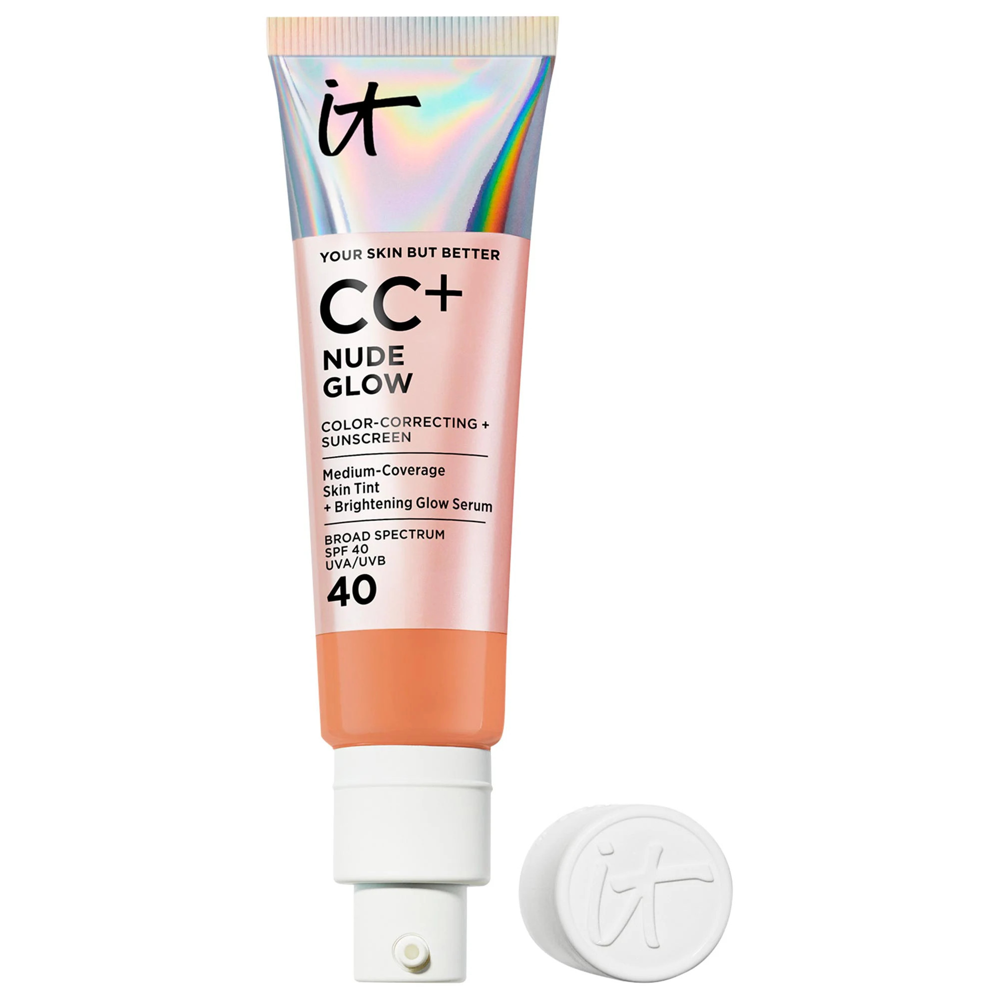 IT Cosmetics CC+ Nude Glow Lightweight Foundation + Glow Serum with SPF 40 and Niacinamide Rich Cool 1.1 oz/32 mL | Sephora (US)