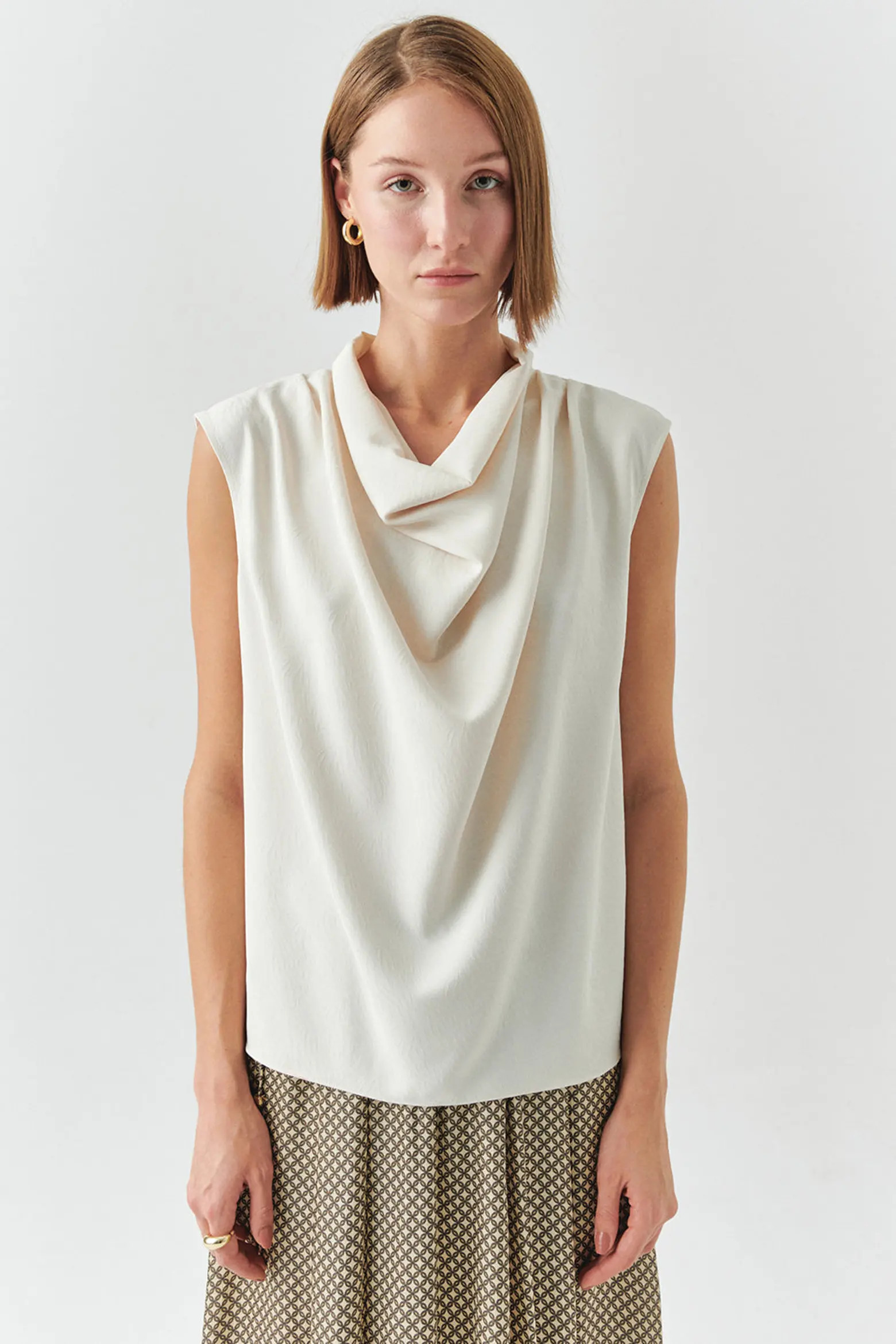 Ashlyn Cream Sleeveless Cowl Neck Blouse (Women) | Nordstrom | Nordstrom