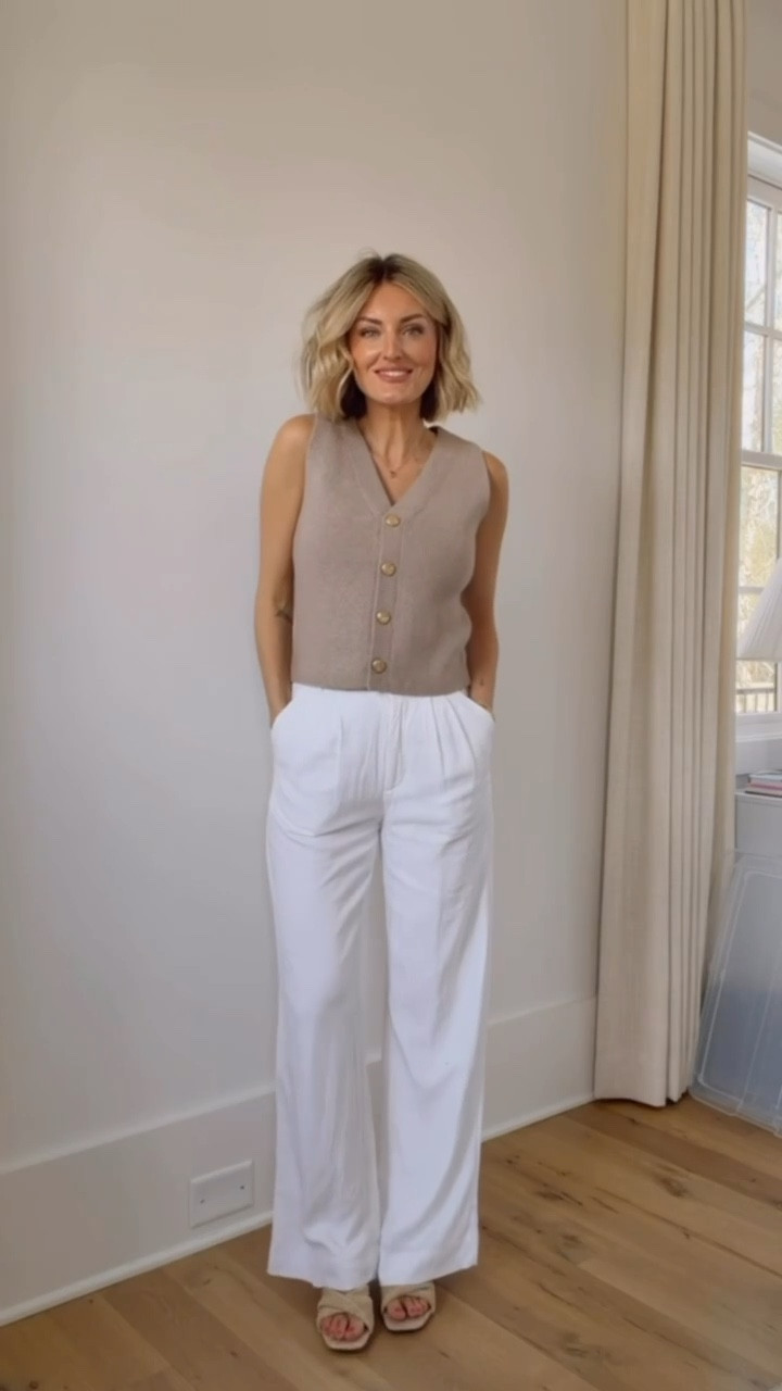 Love these closet staples for creating endless spring looks 💕 this would be great for spring workwear! Wearing S/26.

Loverly Grey, Abercrombie, spring workwear, spring fashion, spring outfit ideas, white linen pants outfit 

#LTKWorkwear #LTKootd #LTKSeasonal