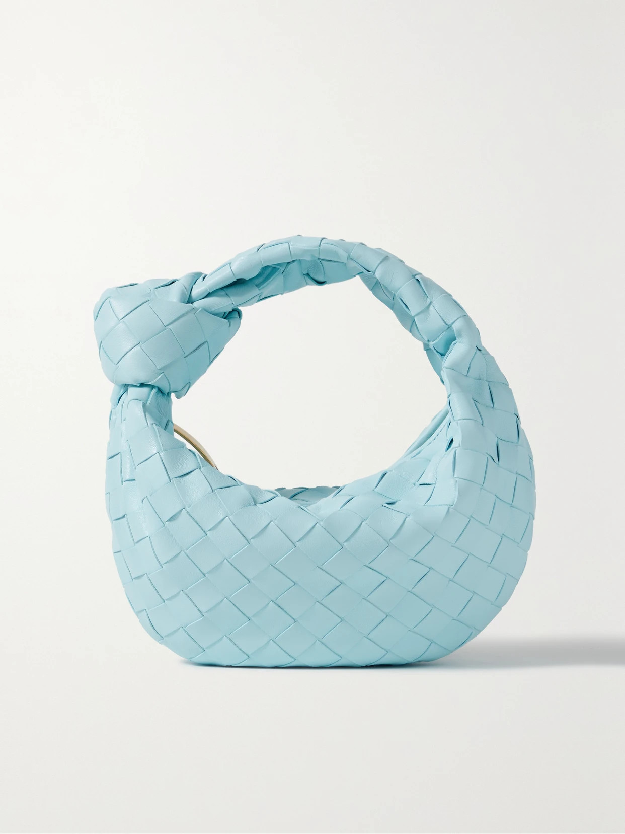 Bottega Veneta - Jodie Mini Knotted Intrecciato Leather Tote - Blue | NET-A-PORTER (US)