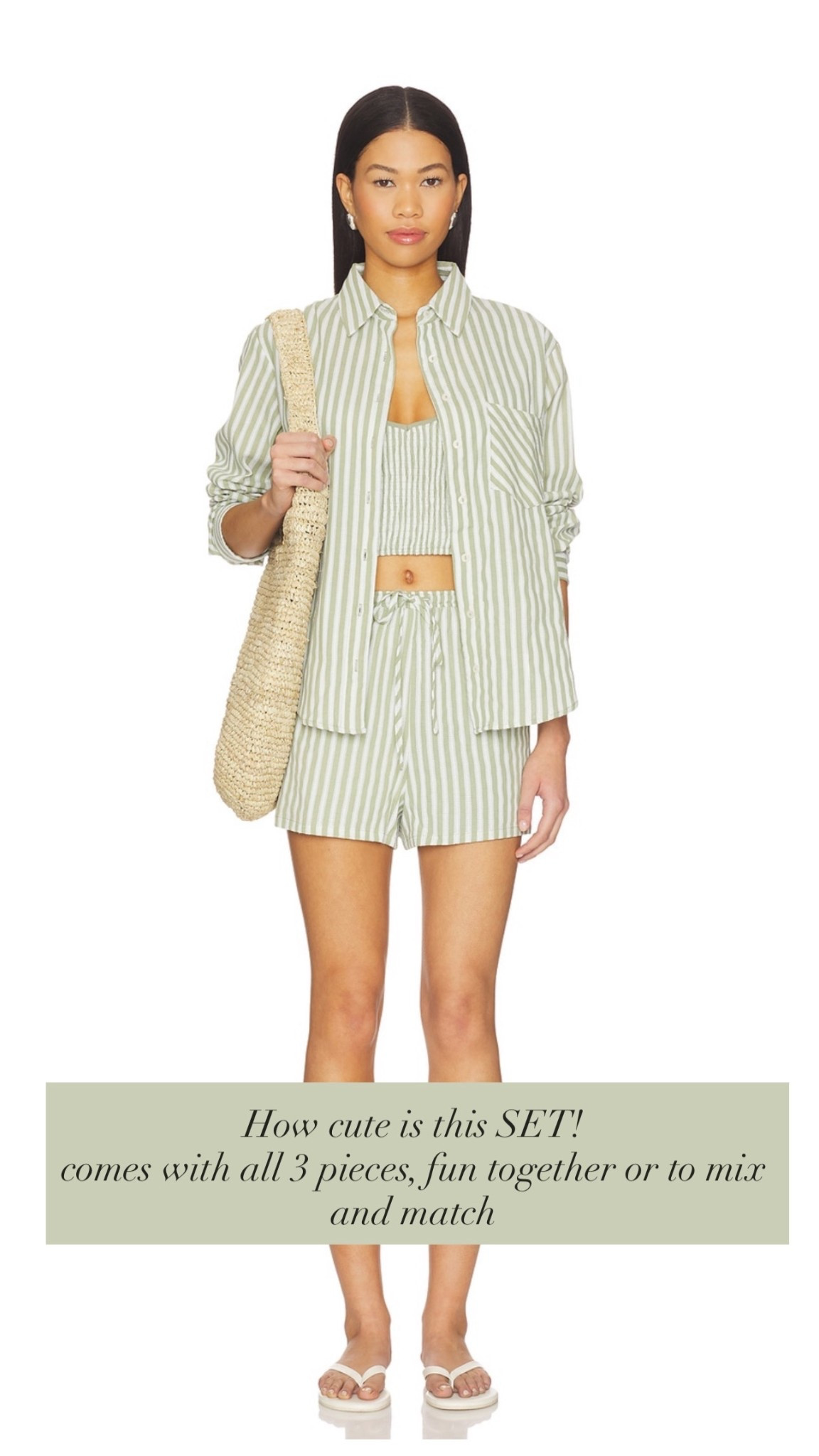I can’t believe all 3 pieces under $200! And in the prettiest spring green 💐 

Matching set, sage, mint, spring outfit, beach coverup, striped, seersucker, shorts, drawstring 

#LTKootd #LTKSwim #LTKSeasonal