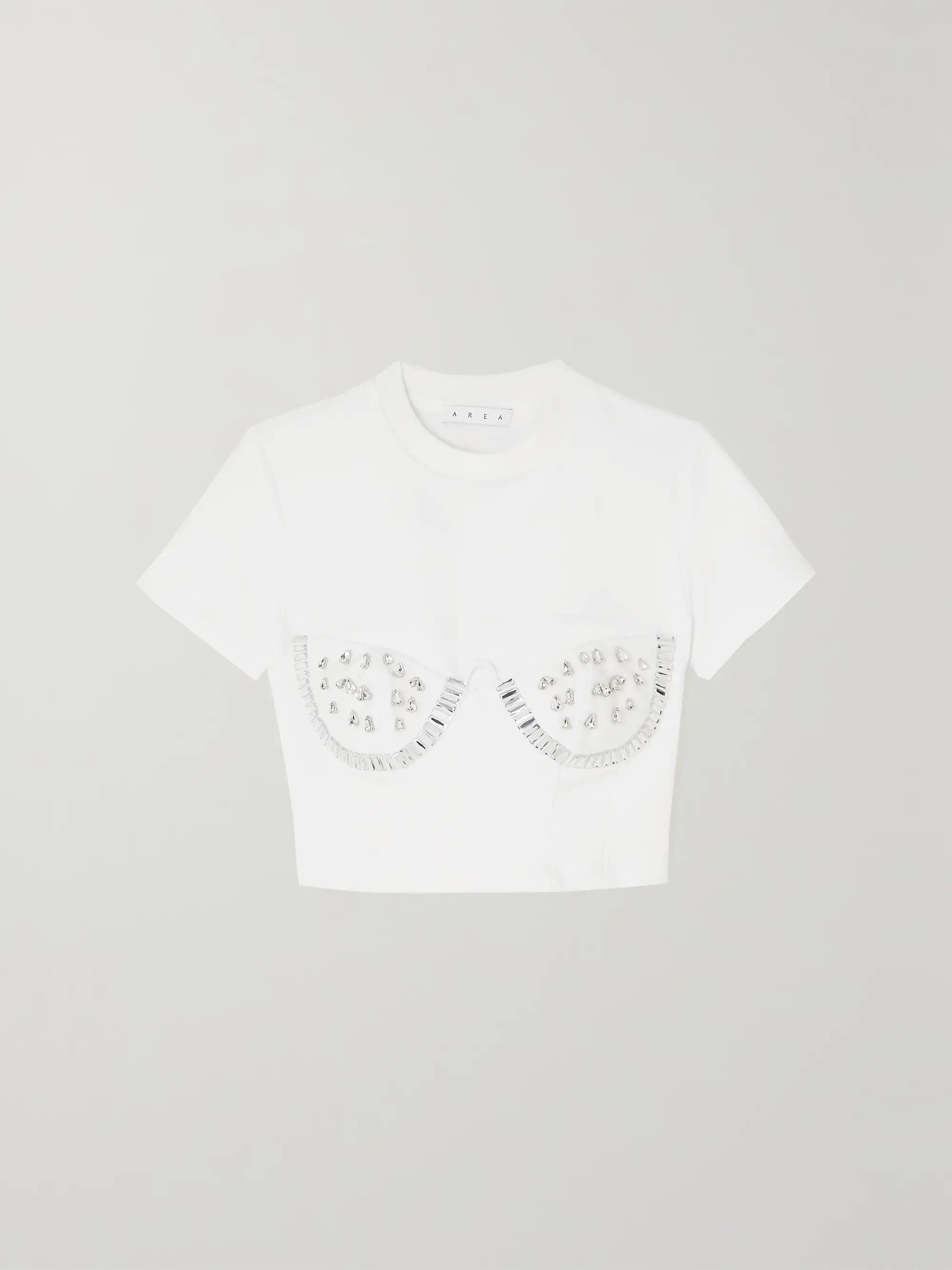 Crystal-embellished stretch-ponte T-shirt | NET-A-PORTER (US)