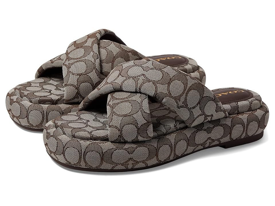 COACH Penelope Jacquard Sandal (Oak) Women's Shoes | Zappos