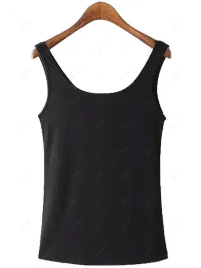 Scoop Neck Sleeveless Black Tank Top | ZAFUL (Global)