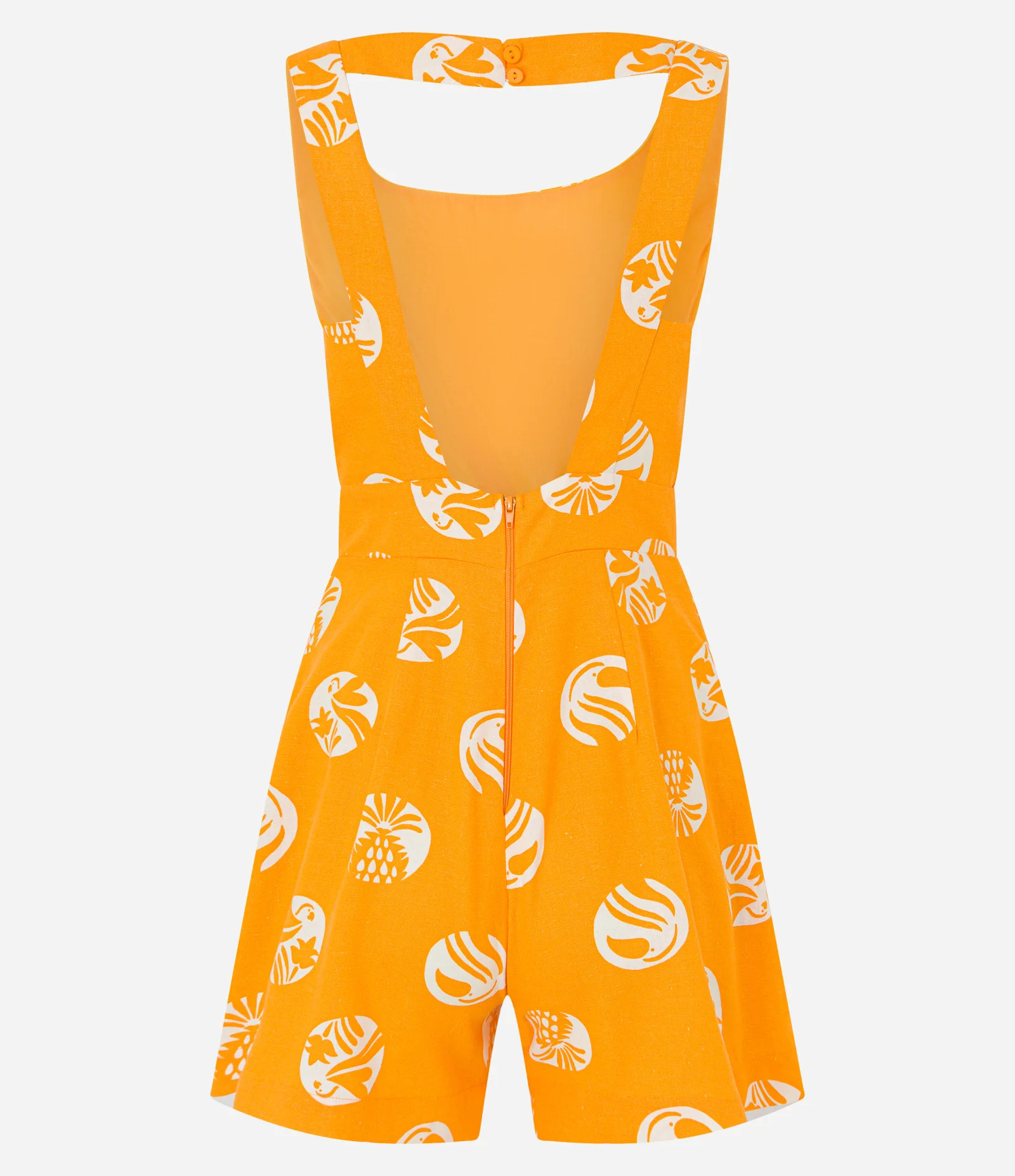 Macaquinho em Viscose e Linho com Estampa Tropical Amarelo - Lojas Renner | Renner (BR)