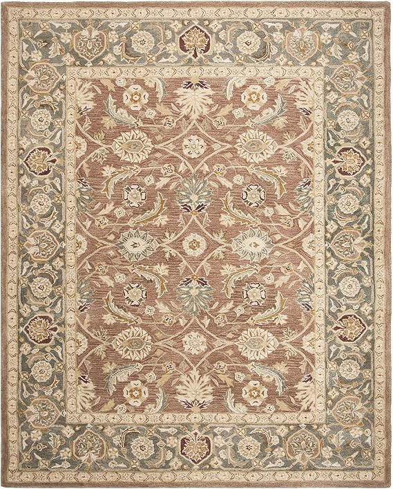 SAFAVIEH Anatolia Collection Area Rug - 9'6" x 13'6", Brown & Blue, Handmade Traditional Oriental... | Amazon (US)