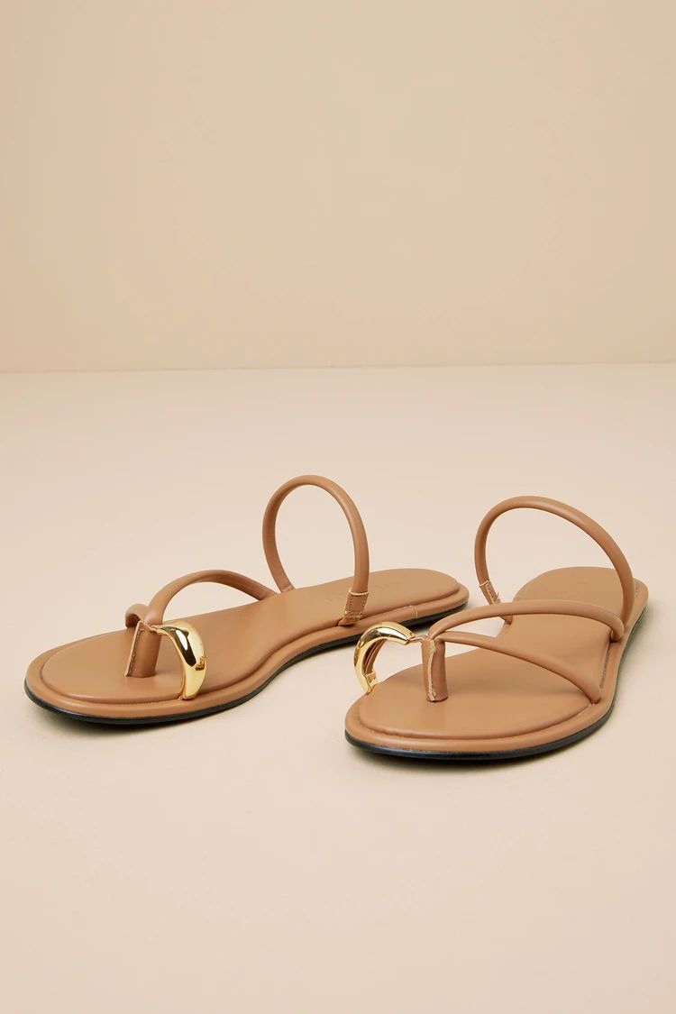 Cohen Acorn Flat Strappy Thong Slide Sandals | Lulus