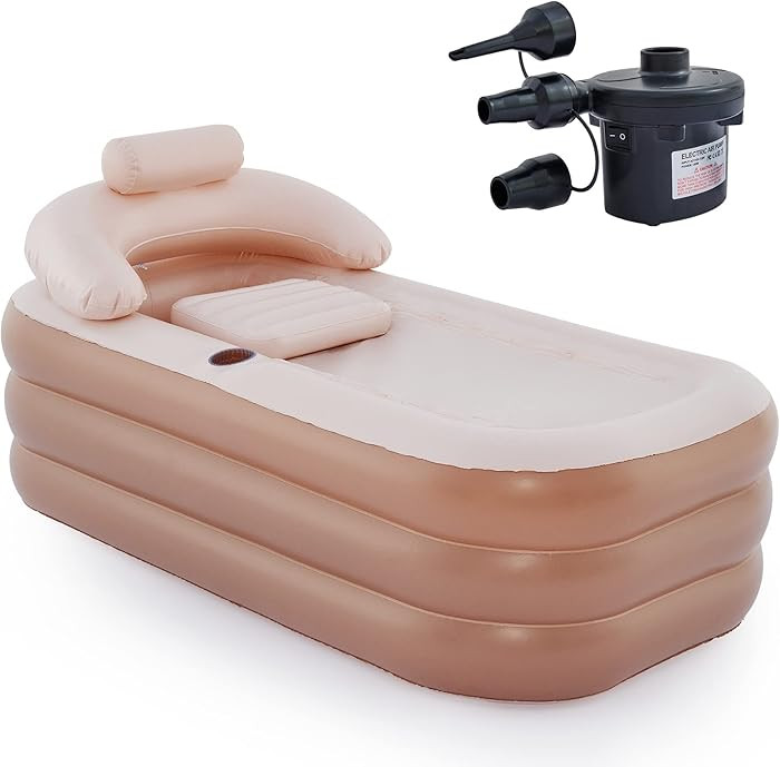CO-Z Inflatable Bathtub with Electric Air Pump and Bath Pillow Headrest, Portable Blow Up Bath Tu... | Amazon (US)