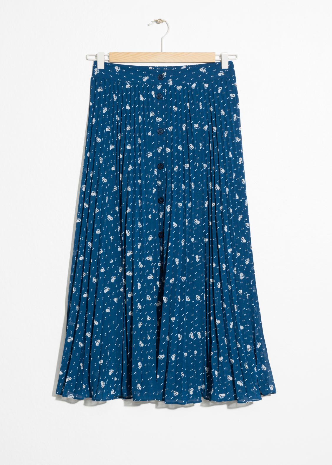 Pleated Skirt - Blue Floral - Midi skirts - & Other Stories US | & Other Stories (EU + UK)