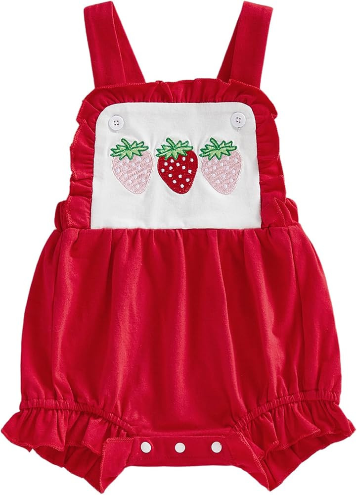 Kayotuas Baby Girl Summer Clothes Cake Smash First Birthday Outfit Ruffle Bubble Romper Bodysuit ... | Amazon (US)