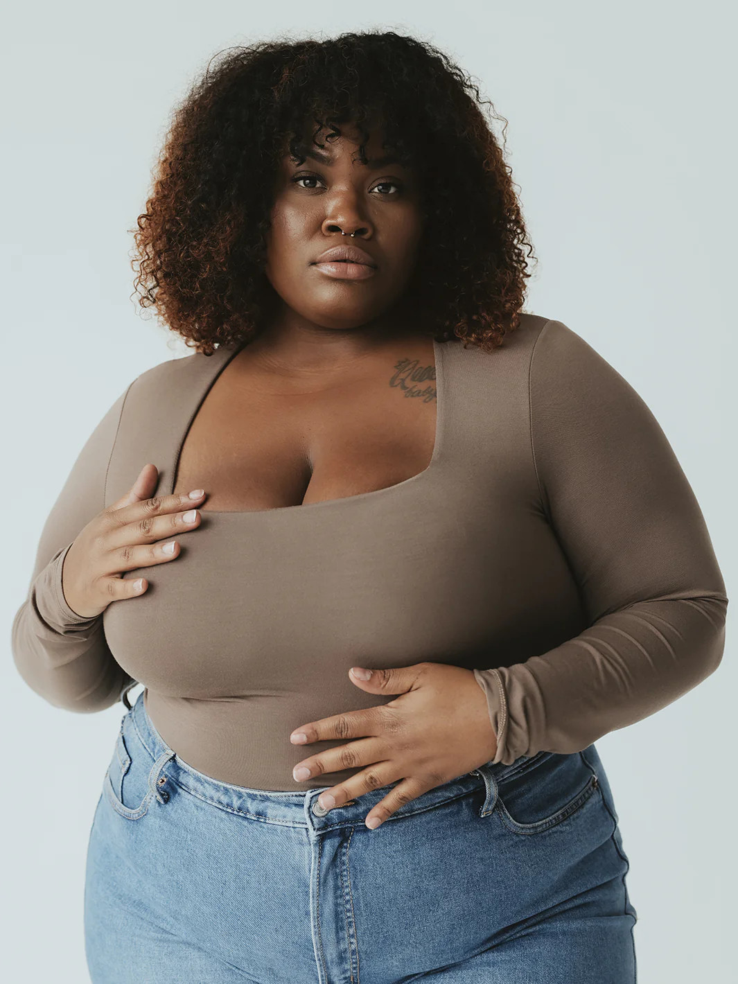 Long Sleeve Square Neck Brami (Full Length) | Klassy