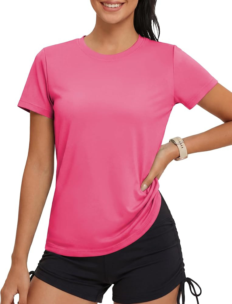 MAGCOMSEN Sportshirt Damen UV Shirt Kurzarm Sport Shirts Basic Funktionsshirt Fitness Wandershirt... | Amazon (DE)