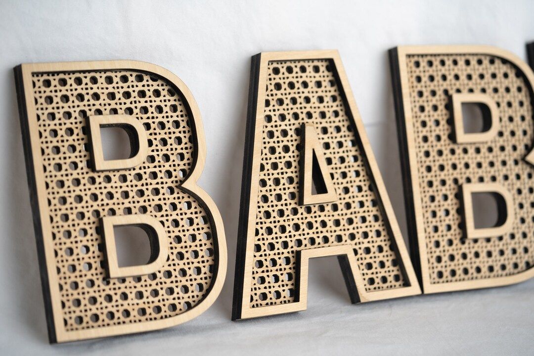 Rattan Letters Faux Rattan Cane Letters for Nursery Boho - Etsy | Etsy (US)