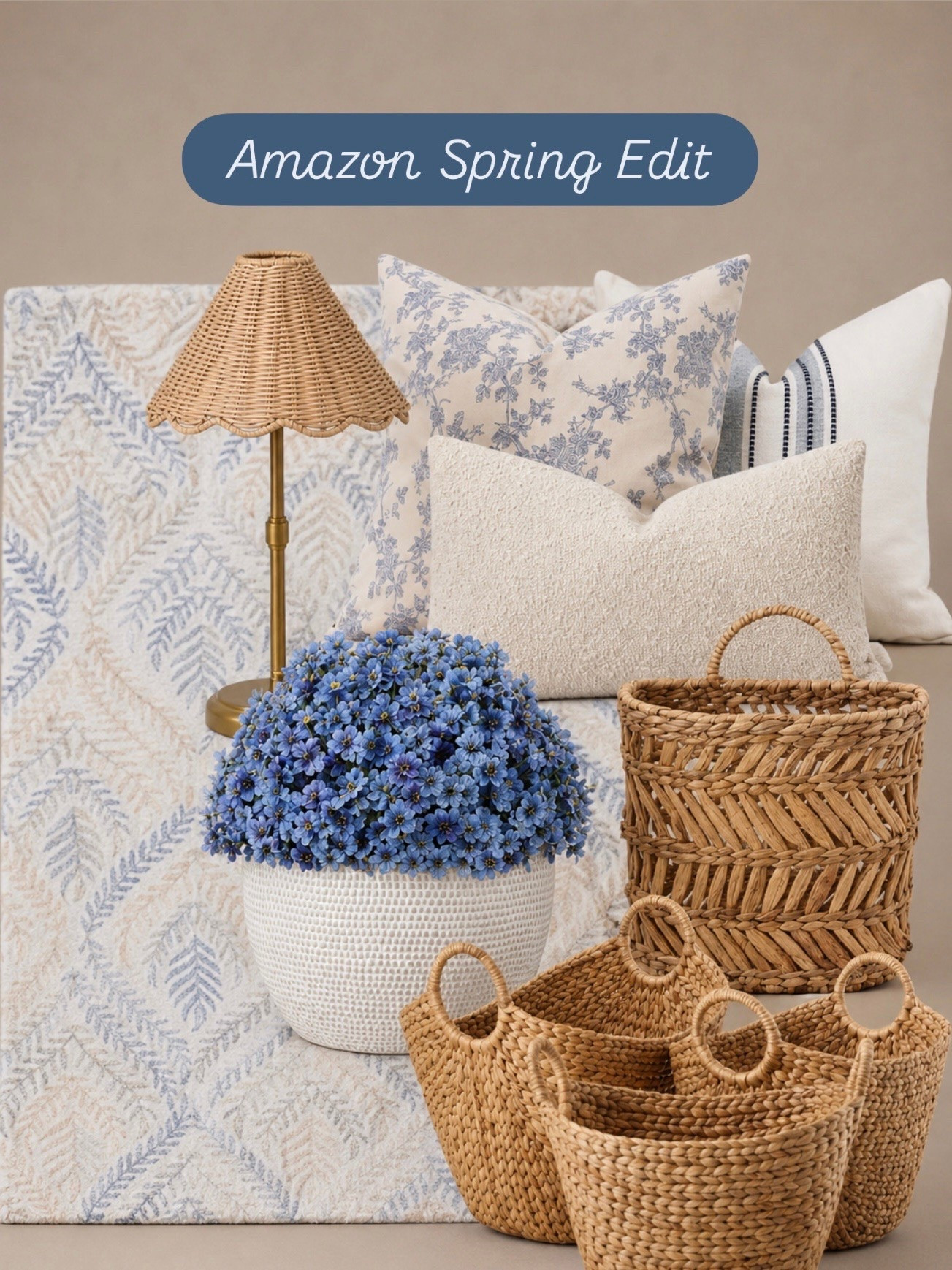 Amazon Spring Must Haves

The soft blue florals and woven textures in this combo are giving effortless coastal cottage charm. From the statement pillows to the woven baskets and scalloped lamp shade, these finds instantly warm up any space while keeping it light and airy for summer.

Follow @farmtotablecreations on Instagram for more cozy home finds and trending decor.

Everything linked on my LTK.

#LTKHome #CoastalDecor #TargetFinds #WayfairHome #BlueAndWhiteDecor #NeutralHomeDecor #CottageStyle #HomeStyling #BasketDecor #SummerHomeStyle #CozyHome #DecorFinds #LivingRoomInspo #ModernCottage #LTKStyle

#LTKSaleAlert #LTKHome #LTKSeasonal