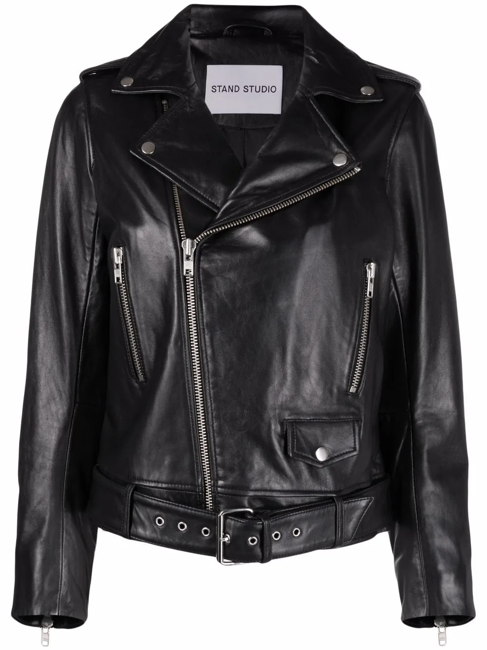 zipped biker jacket | Farfetch Global