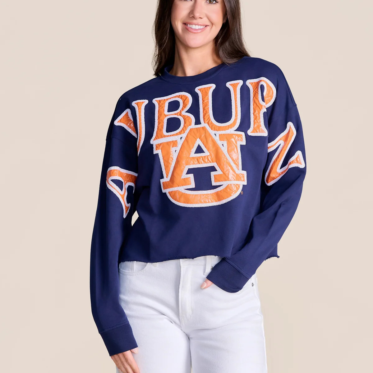 The Stadium Sequin Crewneck | Auburn | Stewart Simmons