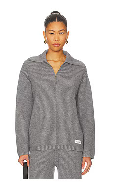 4th & Reckless Bethanie Half Zip Knit Jumper in Grey from Revolve.com | Revolve Clothing (Global)