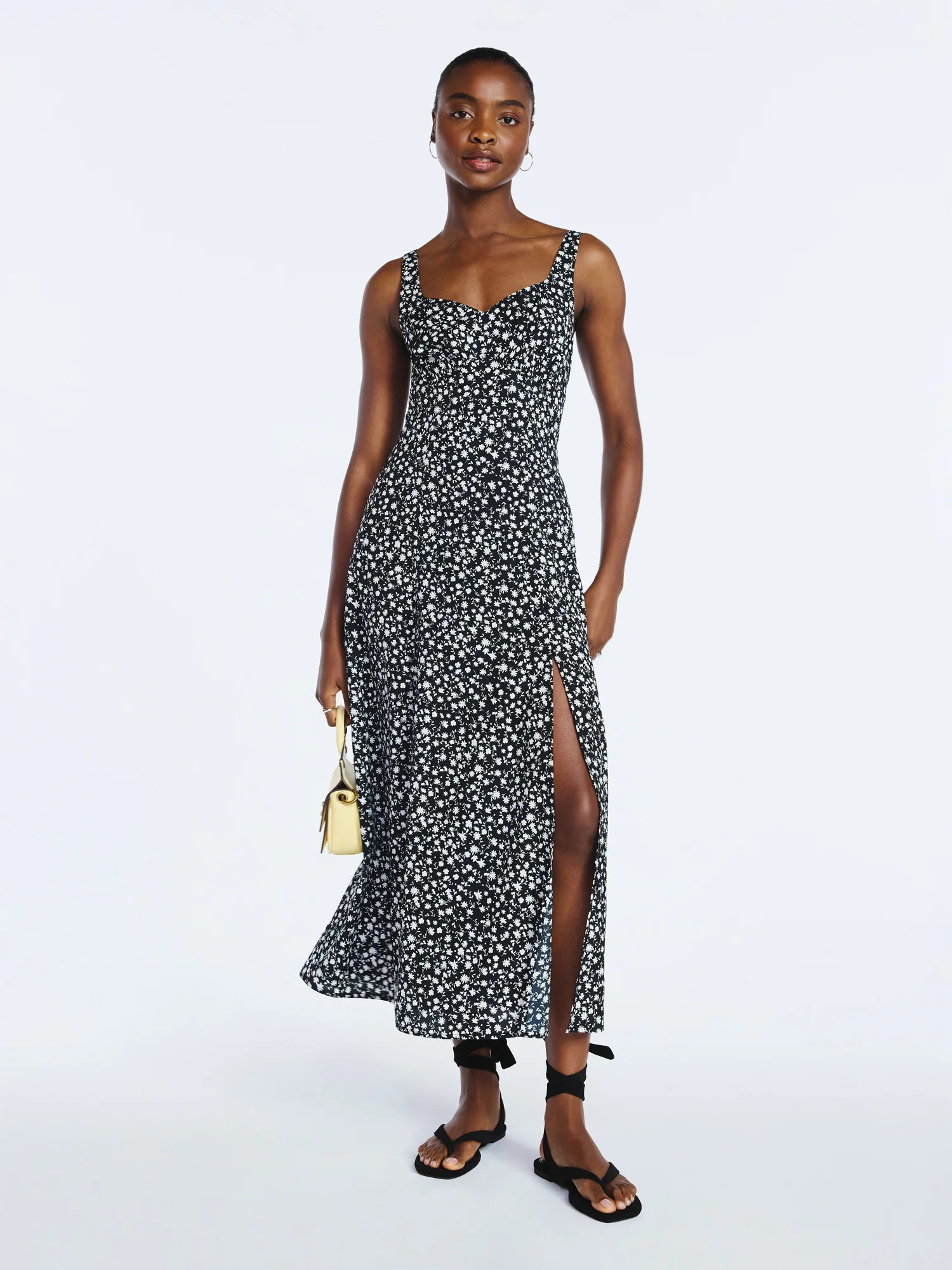 Scoop Women’s Side Slit Maxi Dress, Sizes XS-XXL | Walmart (US)