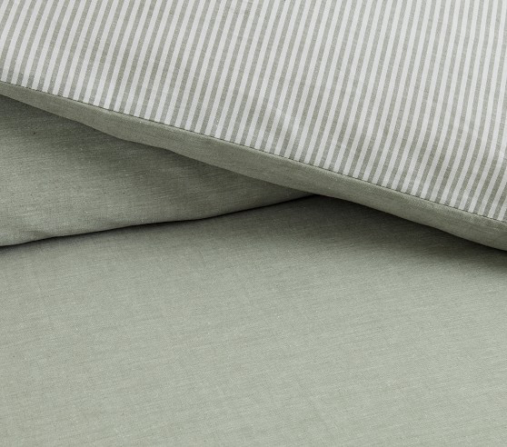 Chambray Reversible Organic Duvet Cover & Shams | Pottery Barn Kids
