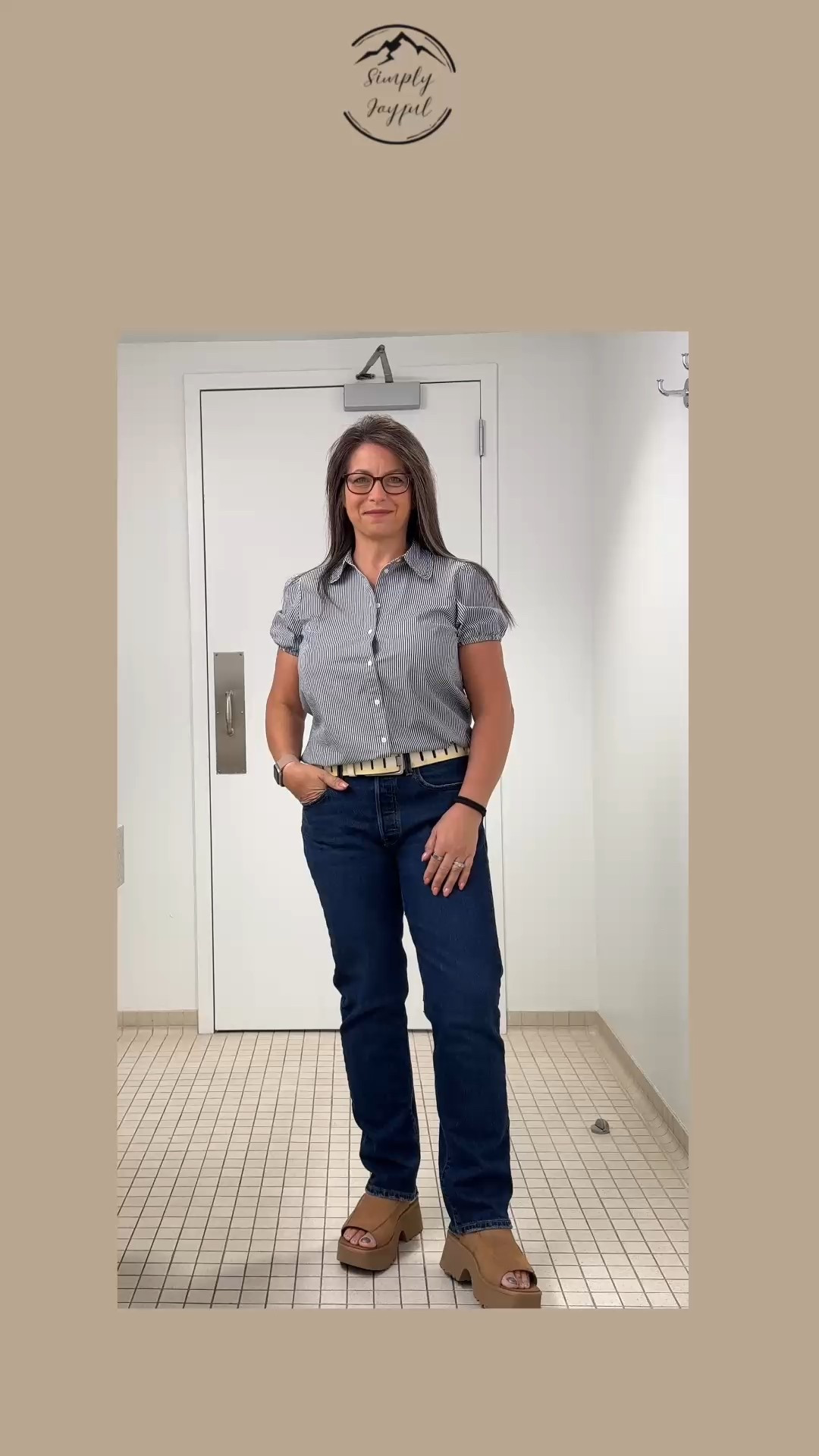 Jeans, but make the work appropriate!  Pick a darker color, without fraying or holes, pair with a button down or less casual shirt (silk, no wrinkle, scuba materials best), add accessories & shoes for the atmosphere.  🥰 
Levi 501’s (26) | Poplin shirt (M) 

#LTKOver40 #LTKStyleTip #LTKWorkwear
