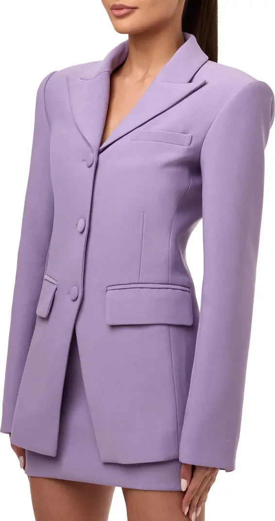 Naked Wardrobe Fitted Blazer in Cabernet at Nordstrom, Size Small | Nordstrom