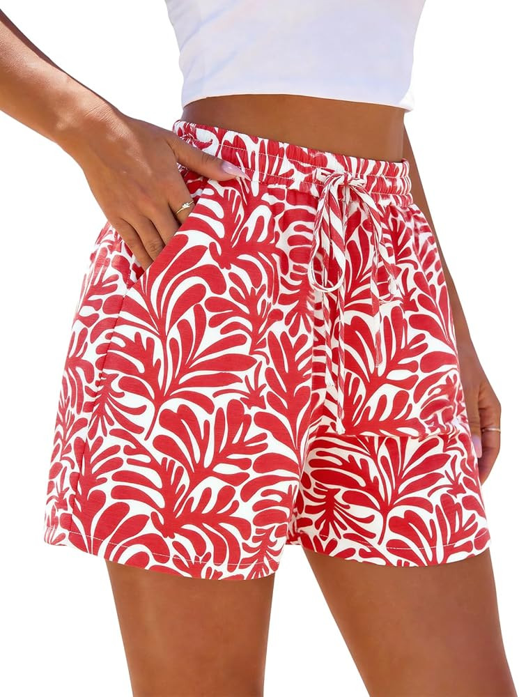 PRETTYGARDEN Elastic Waist Summer Shorts for Women Trendy 2026 Gingham Cute Pajama Bottoms Plaid ... | Amazon (US)