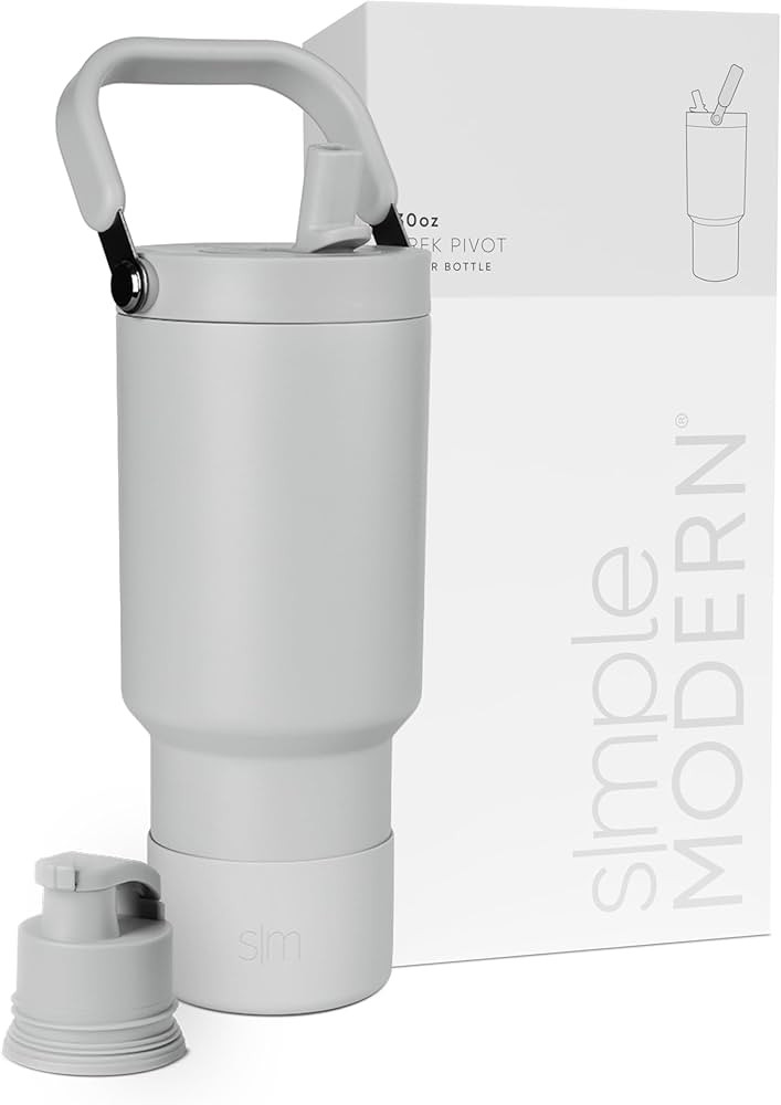 Simple Modern Trek Pivot 30oz Stainless Steel Flip Straw Tumbler, Ice Gray | Amazon (US)