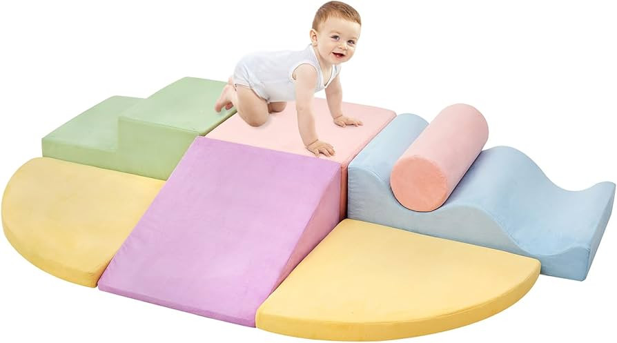 Climbing Toys for Toddlers, Toddler Climbing Toys Indoor, 7-Piece Soft Foam Climbing Blocks Set, ... | Amazon (US)
