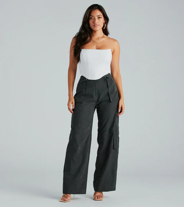 Trendy Girl Wide-Leg Cargo Twill Pants | Windsor Stores