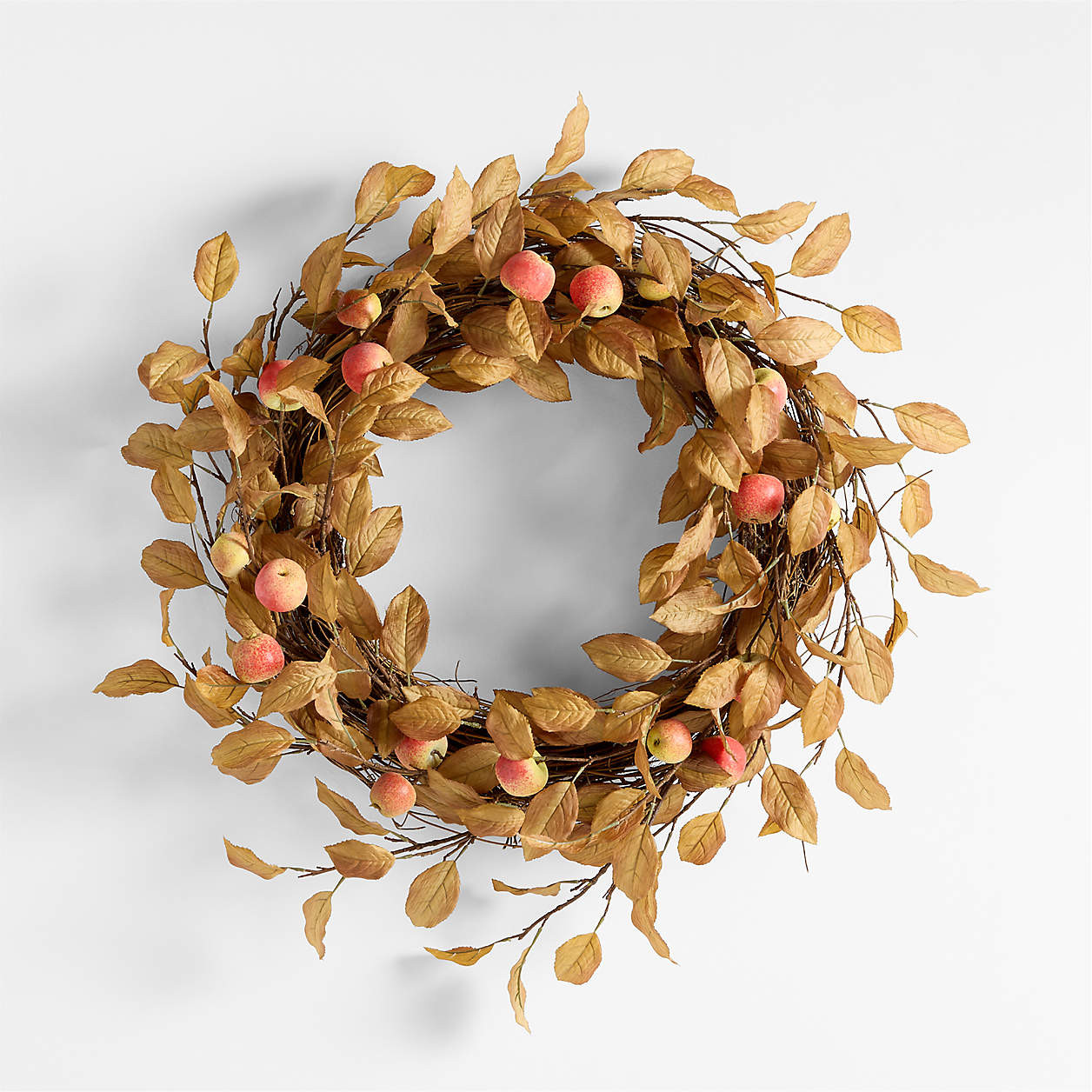 Faux Apple Wreath 28" + Reviews | Crate & Barrel | Crate & Barrel