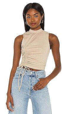 superdown Halsey Ruched Racer Top in Nude from Revolve.com | Revolve Clothing (Global)