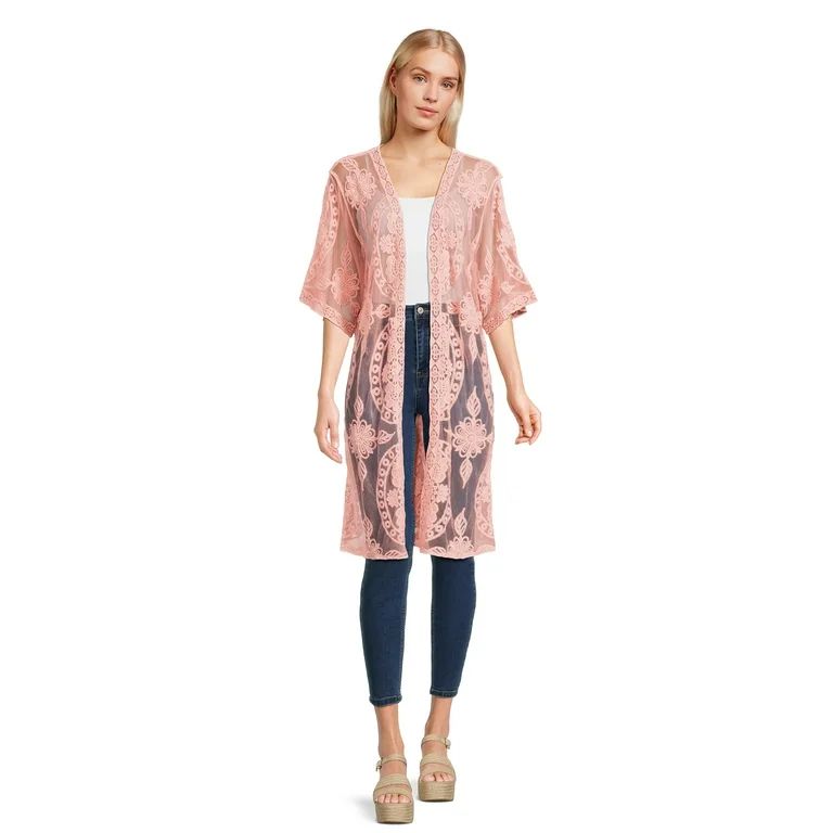 Time and Tru Women's Lace Layering Piece, L/XL, Blush | Walmart (US)
