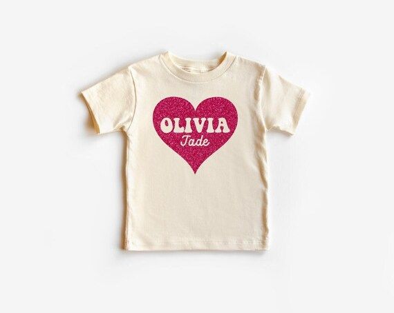 Personalized Toddler Girl Shirt Custom Heart Shirt Toddler | Etsy | Etsy (US)